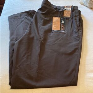 Haggar Brown Dress Pants Smooth Flat Front